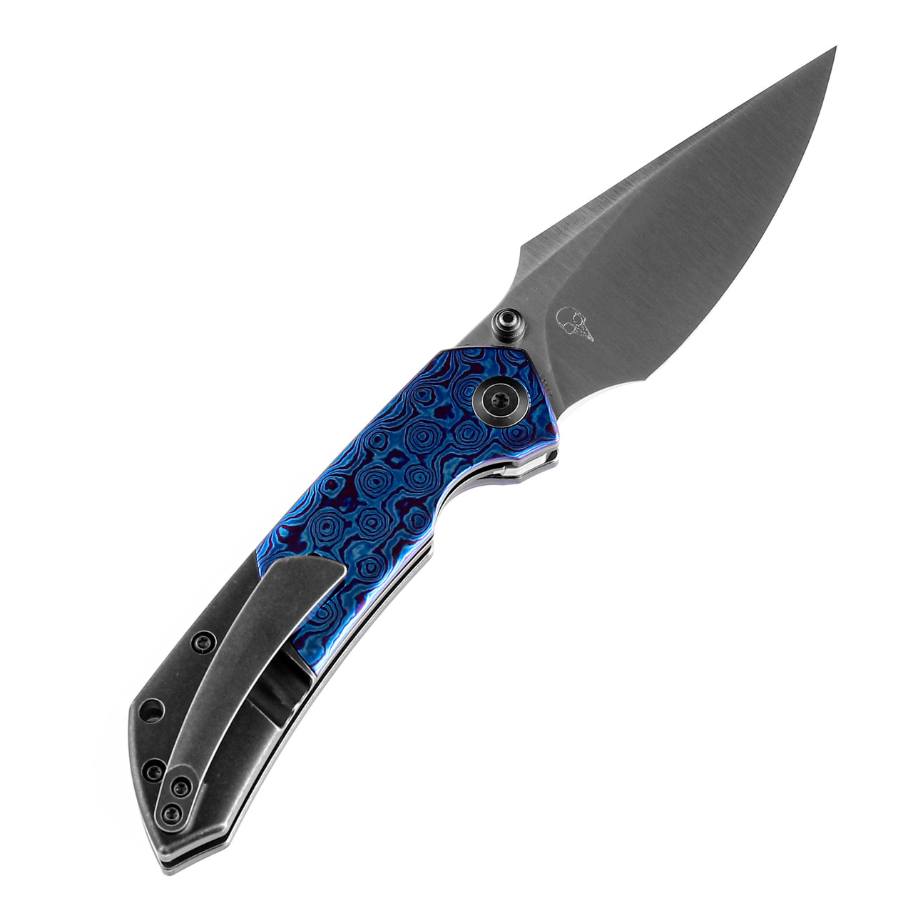 Kansept Fenrir Folding Knife Black Titanium/Timascus Handle S35VN