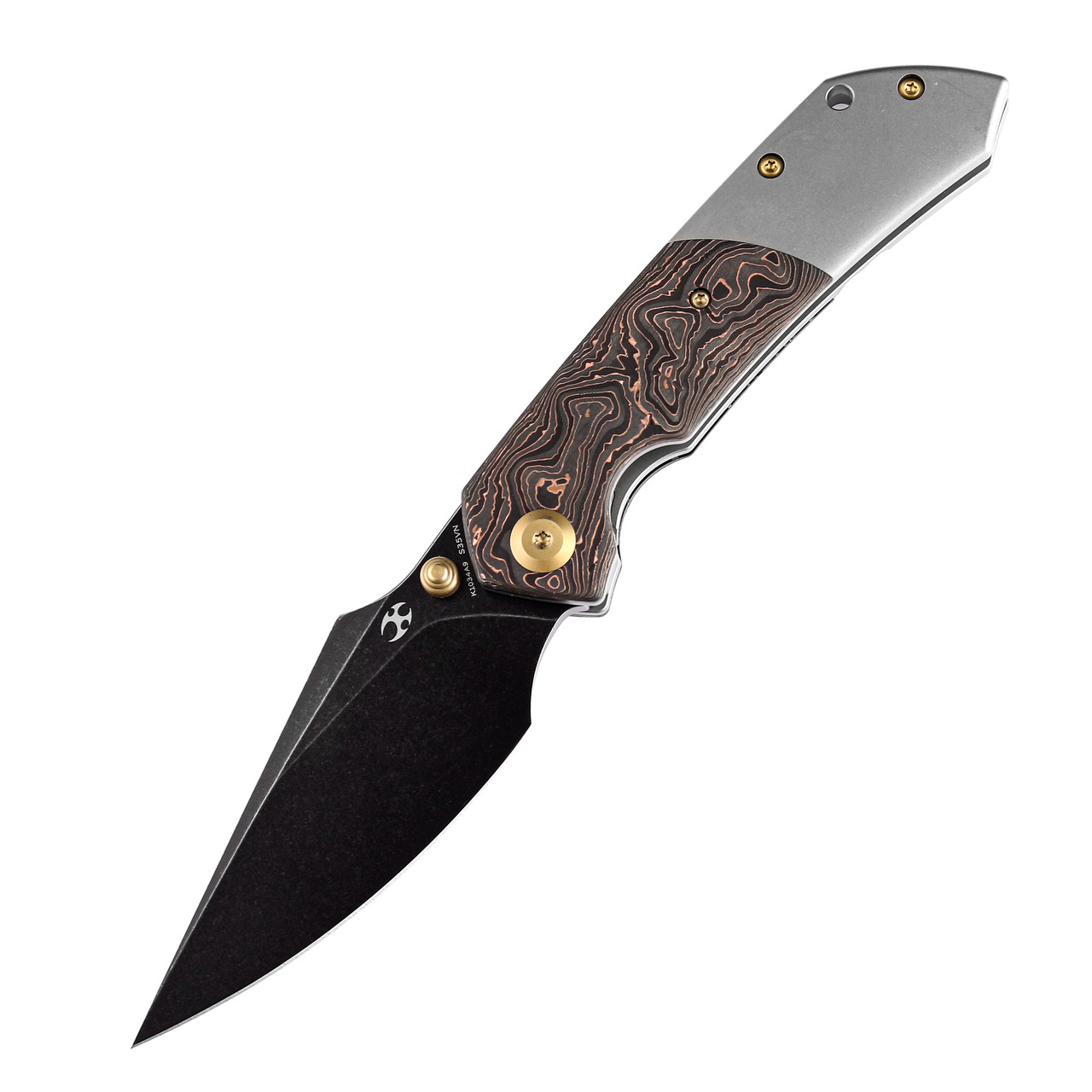 Kansept Fenrir Folding Knife Black Titanium/Copper Carbon Fiber