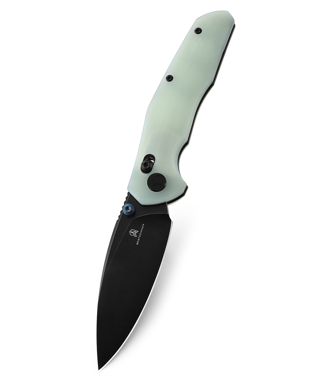 NARON☆ Bestechman Ronan Folding Knife Jade G10 Handle 14C28N Plain Black
