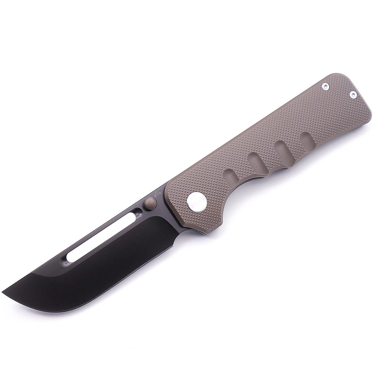 AM8 Elgar Miguron AMEIGHT Folding Knife Tan Titanium Handle DLC