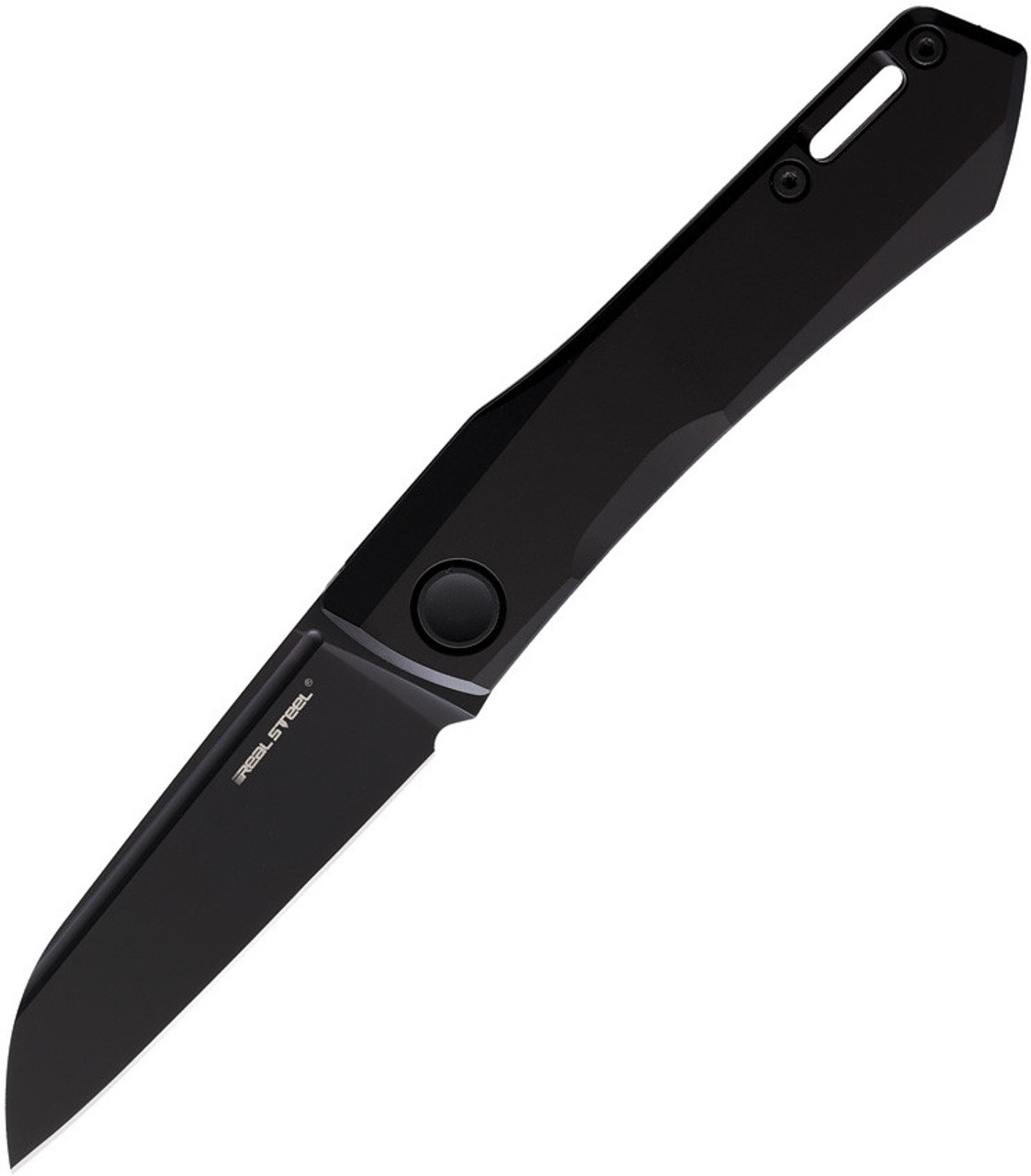 Real Steel Solis Folding Knife Black Titanium Handle N690