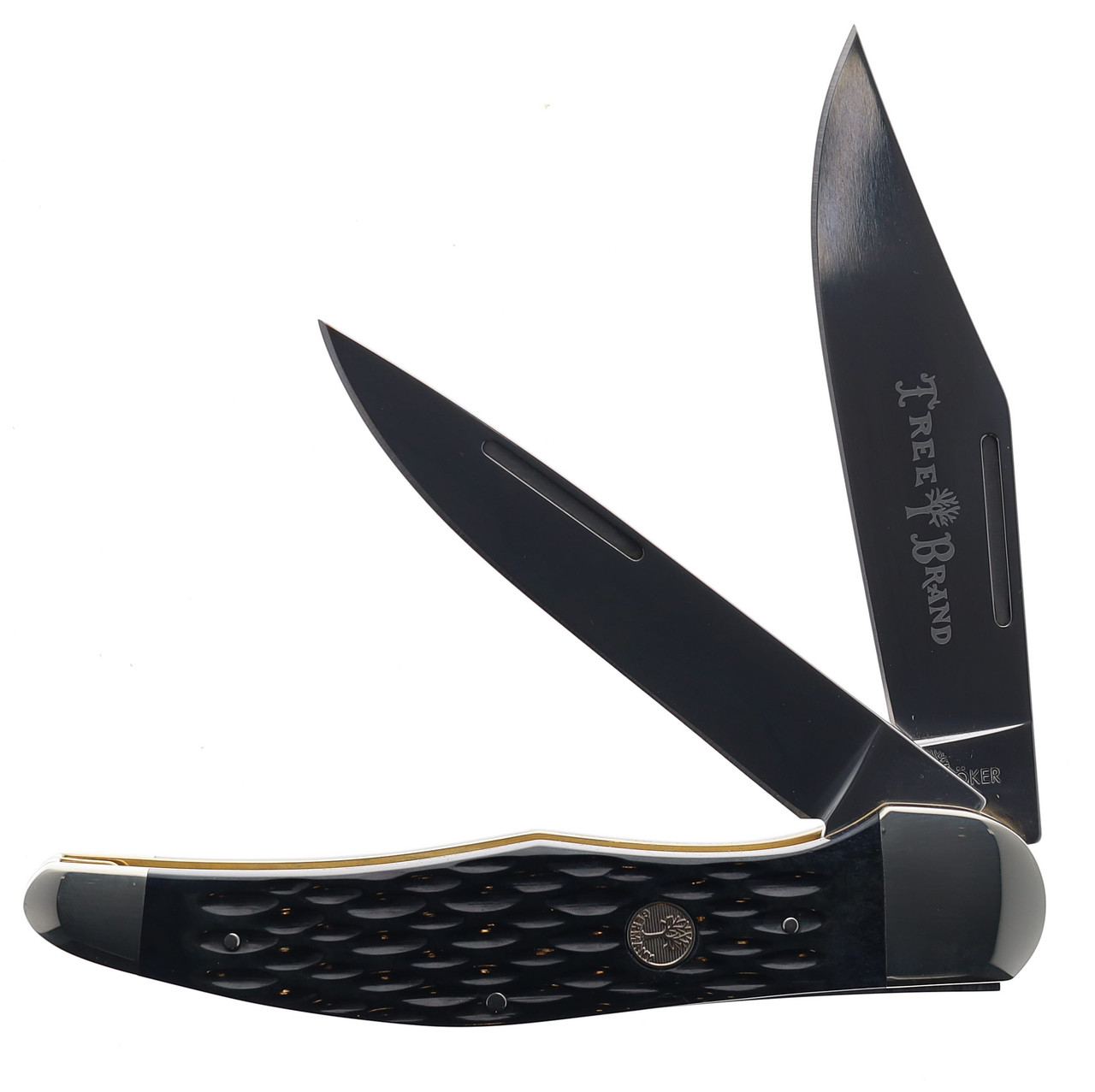 Boker Traditional Series 2.0 Hunter 2 Blade Folding Knife Black Jigged bone  Handle D2 Plain Edge 110837
