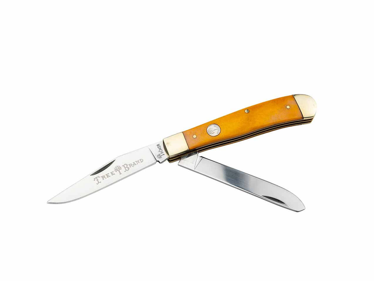 Boker Traditional Series 2.0 Trapper Folding Knife Yellow Bone Handle D2  Plain Edge 110835