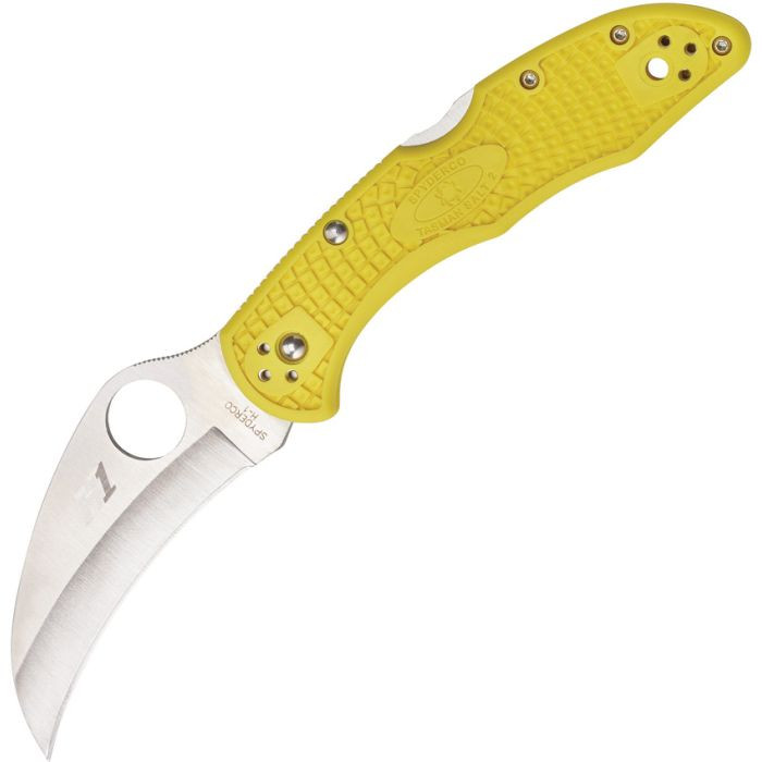 Spyderco Tasman Salt 2 Lockback Folding Knife Yellow FRN Handle H1