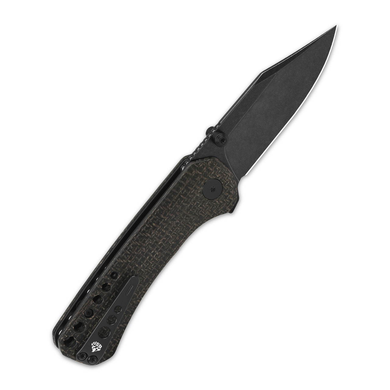 QSP Kestrel Folding Knife Dark Brown Micarta Handle 14C28N Plain Edge ...