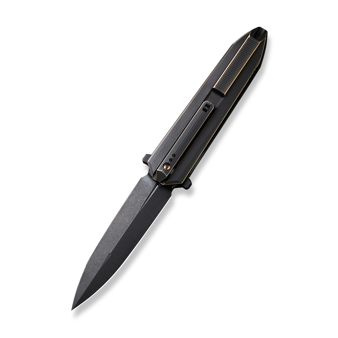 、 WE Diatomic Folding Knife Black Titanium Handle 20CV Dagger