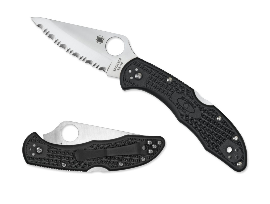 Spyderco, Delica 4, Serrated SpyderEdge, Folding Knife, VG10, Satin