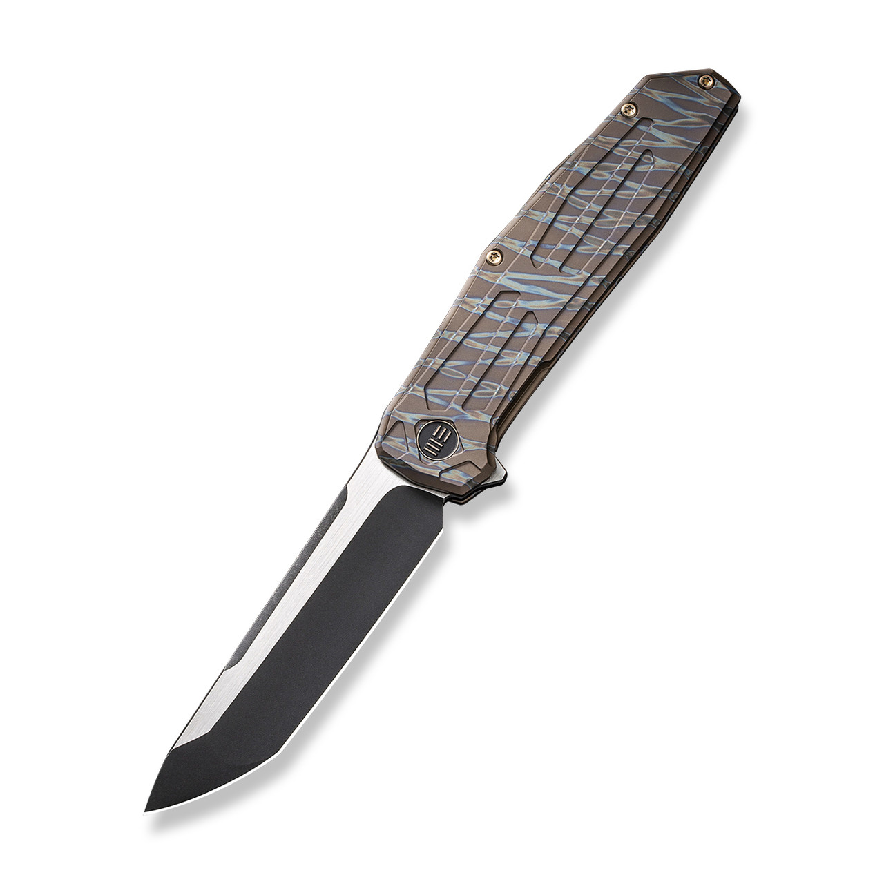WE Shadowfire Folding Knife Tiger Stripe Flame Titanium Handle