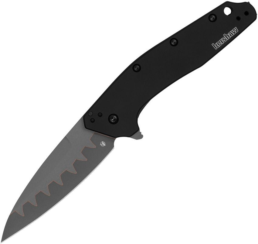 Kershaw Dividend Linerlock Folding Knife Black Aluminum Handle
