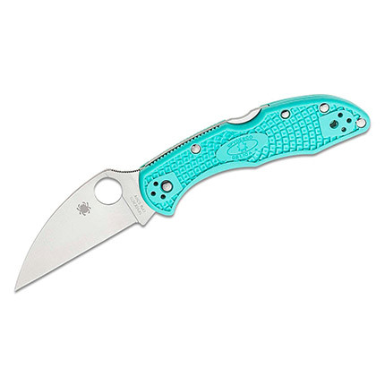 Spyderco Delica Folding Knife Tantalizing Teal FRN Handle