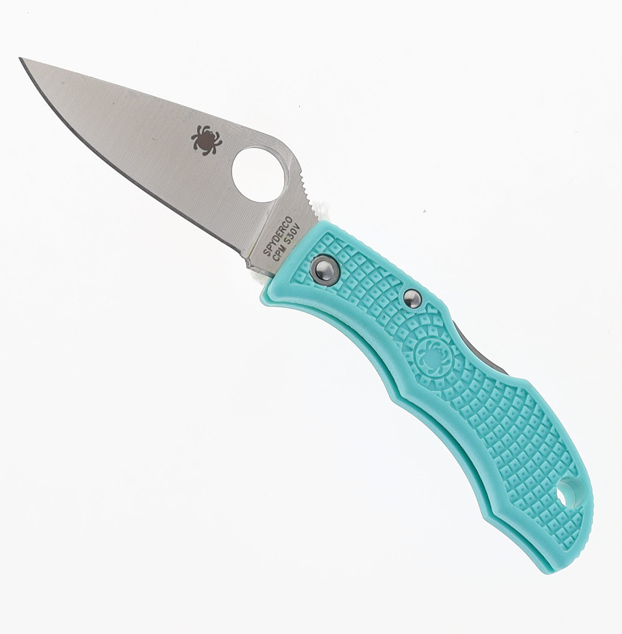 Spyderco Ladybug Folding Knife Teal FRN Handle S30V Clip Point