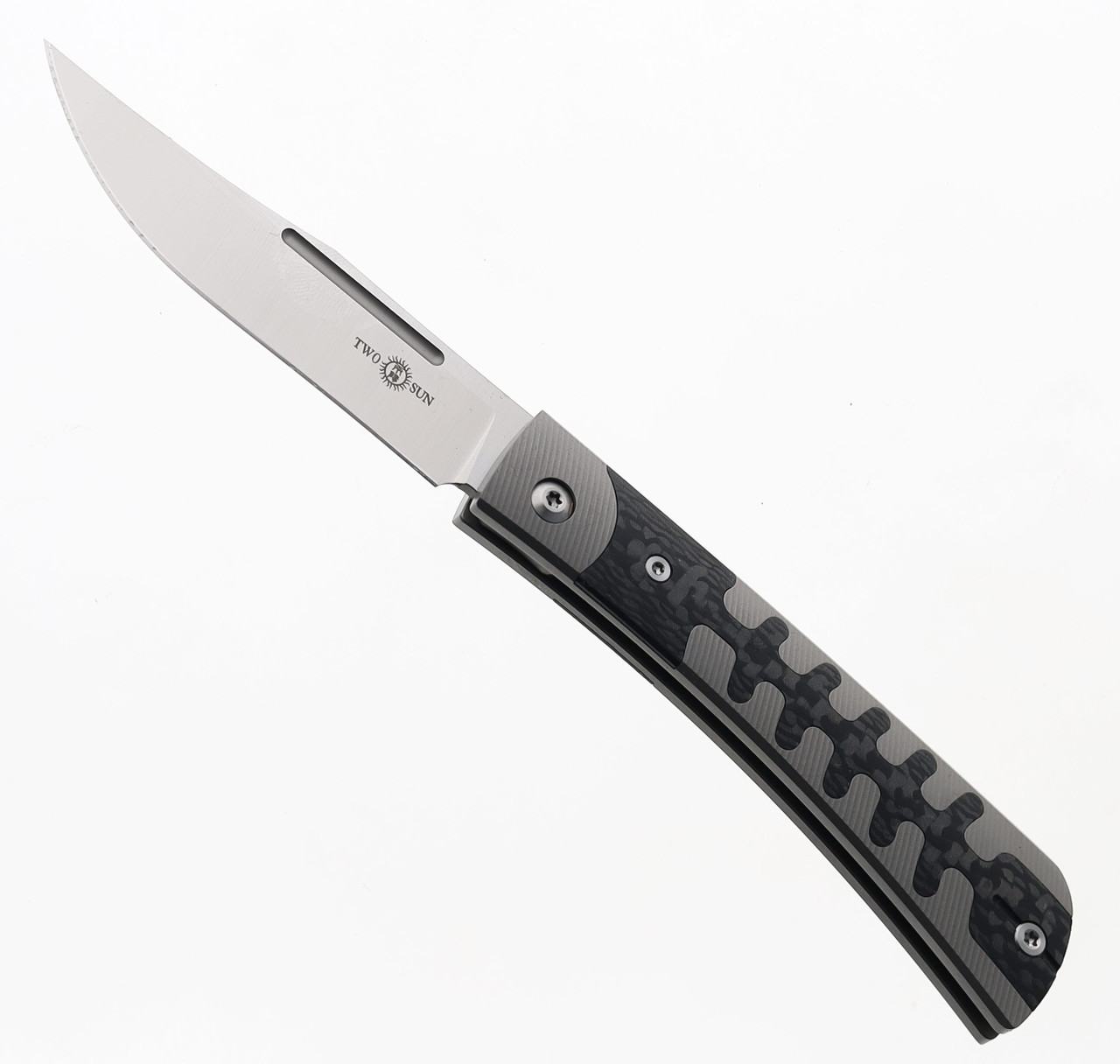 TwoSun TS123-M390-CF Slip Joint Knife Titanium + Carbon Fiber