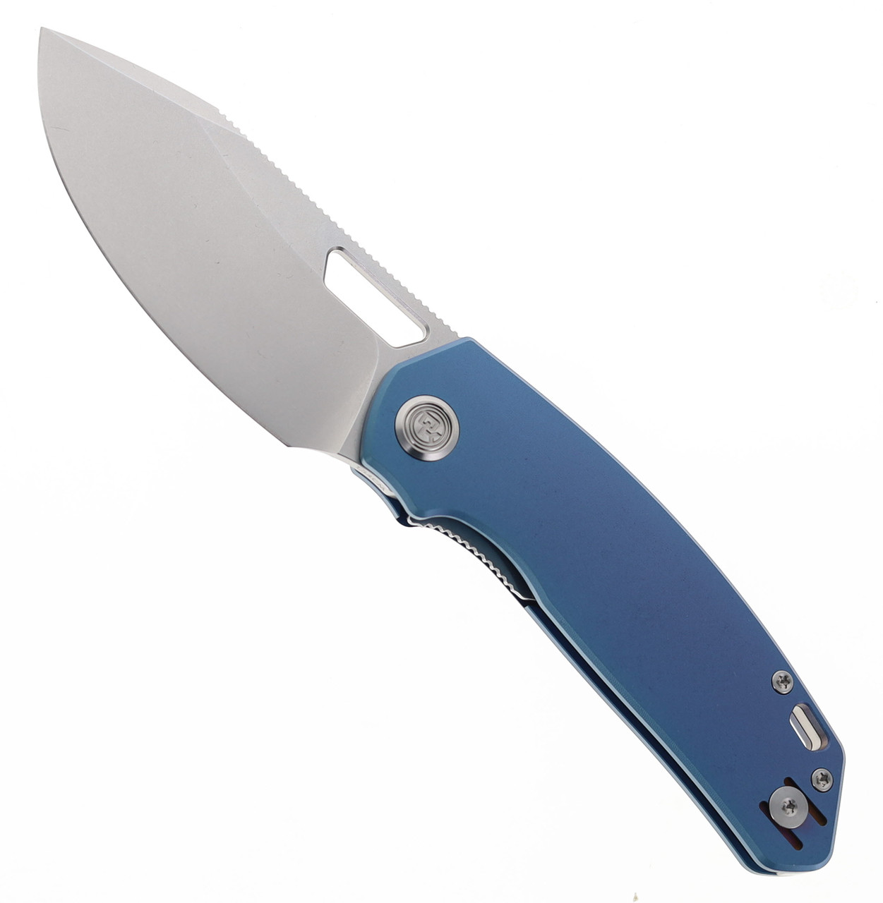 Divo Knives Growler V2 Pocket Knife Blue Titanium Handle