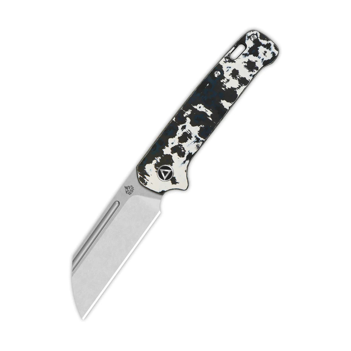 QSP Penguin Slip Joint Folding Knife Black/White Carbon Fiber Handle