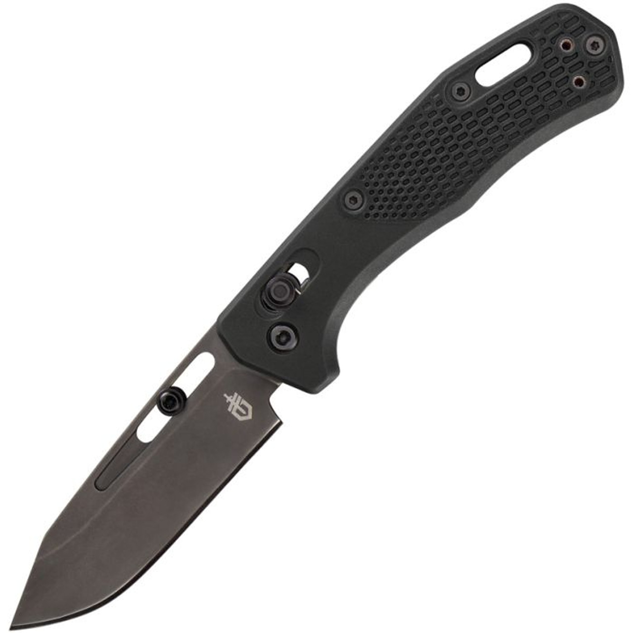 Gerber Assert Pivot Lock Folding Knife Black Nylon Handle S30V Plain Edge  Black Stonewash Finish G1919