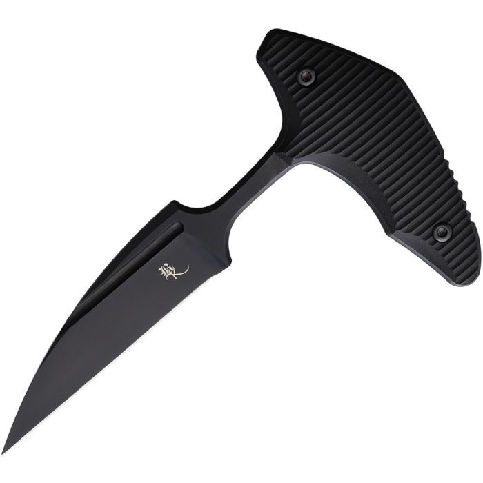 Bastinelli Guilty Fixed Blade Knife Black Grooved G10 Handle