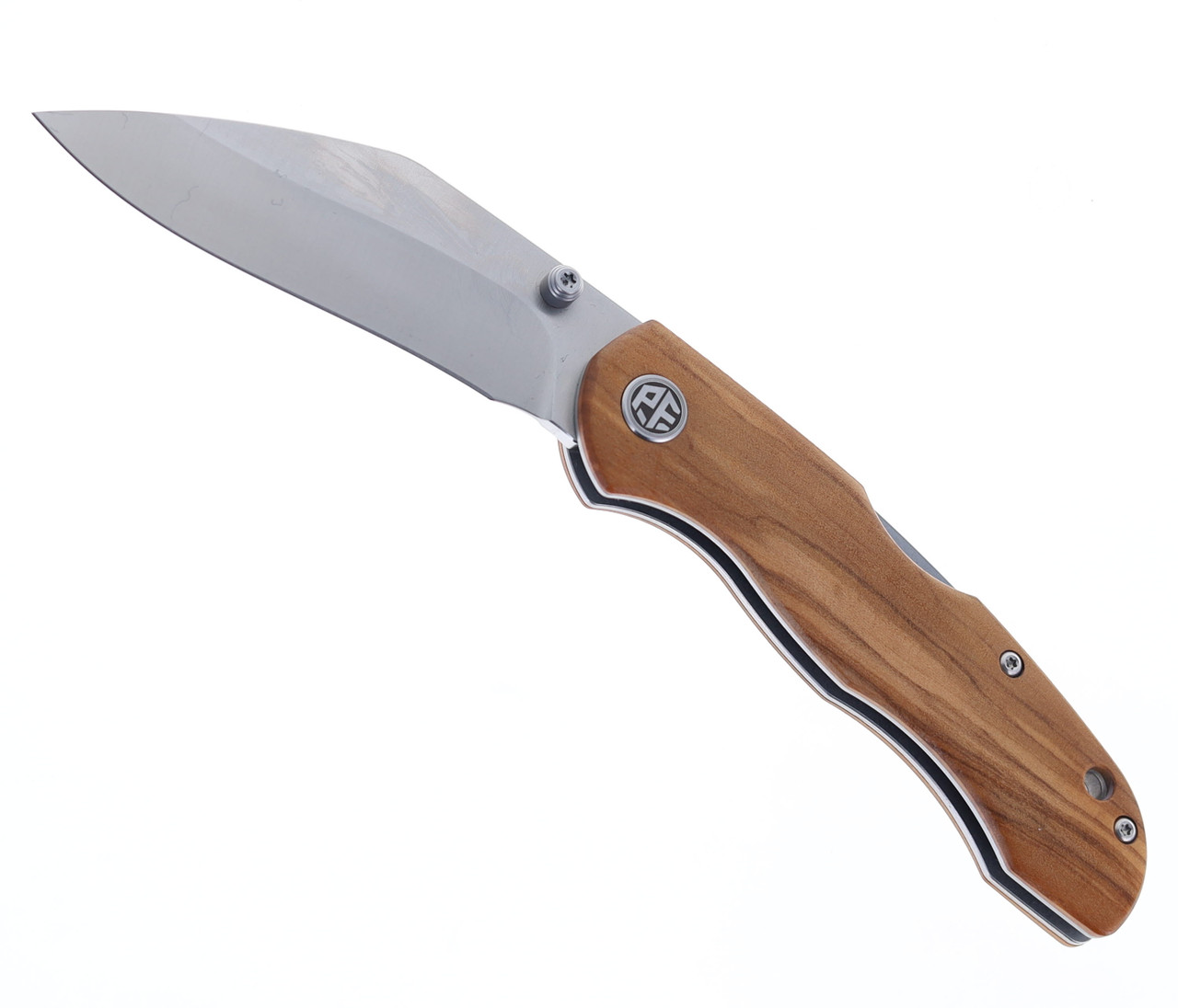 Petrified Fish Skalor E12OWOS Folding Knife Olive Wood Handle 154CM