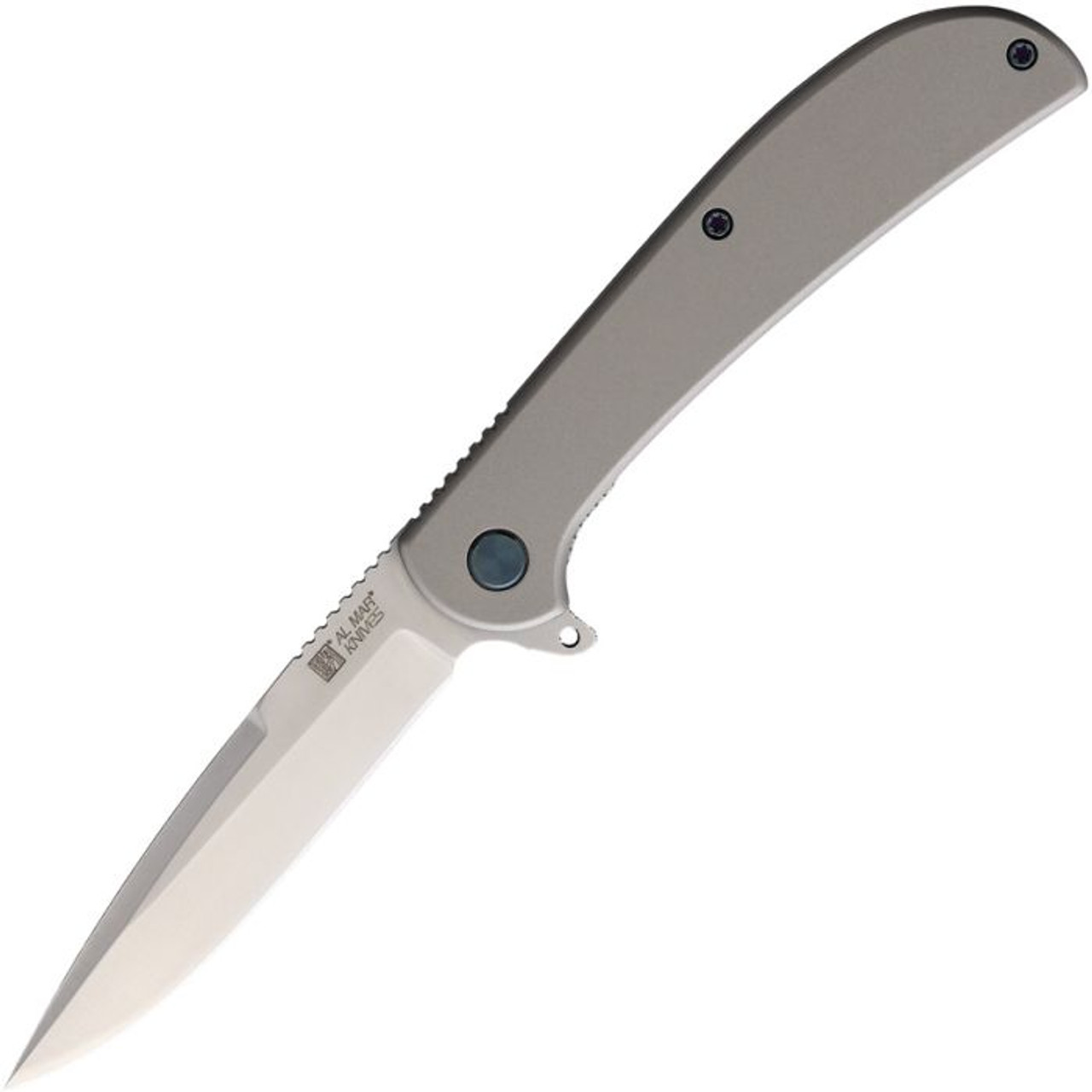 Al Mar Ultra Thin Framelock Folding Knife Satin Stainless Steel 