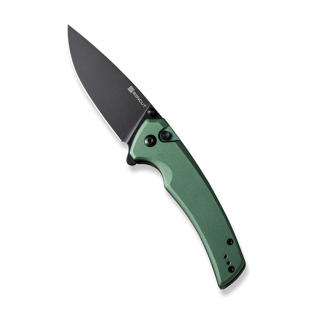 専用⑳ Sencut Button Lock Serene Folding Knife Green Aluminum Handle D2