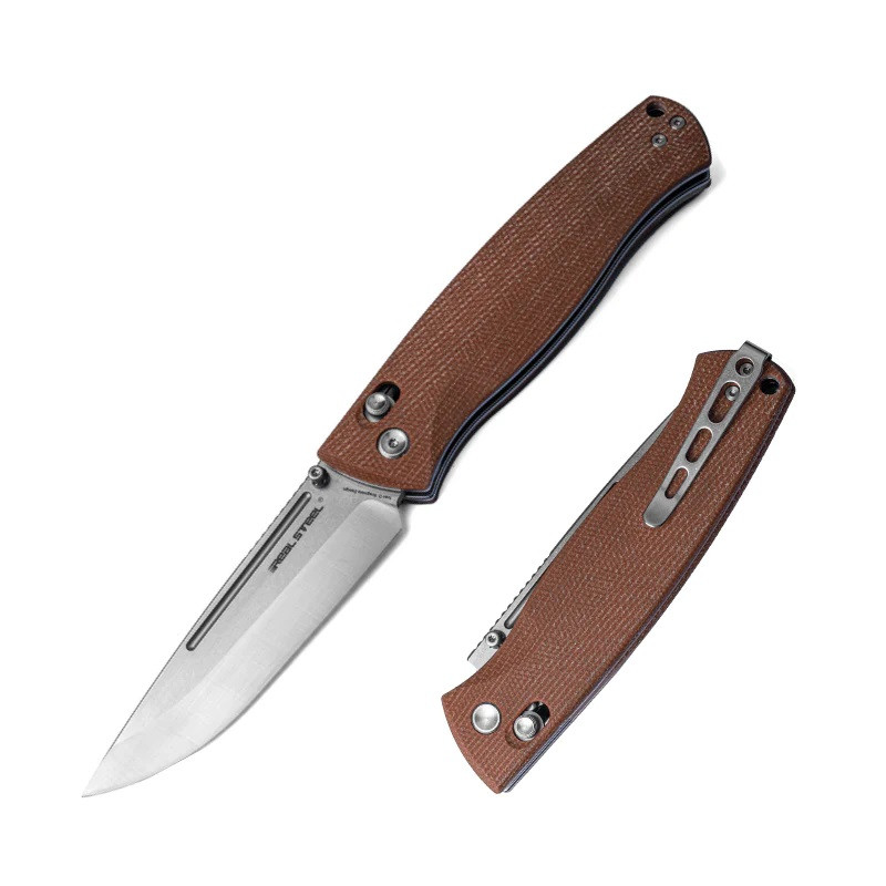 Butler Roland アイアン & レザーバースツール、ミディアムブラウン Real Steel Pathfinder Bushcraft Folding Knife Brown Micarta Handle