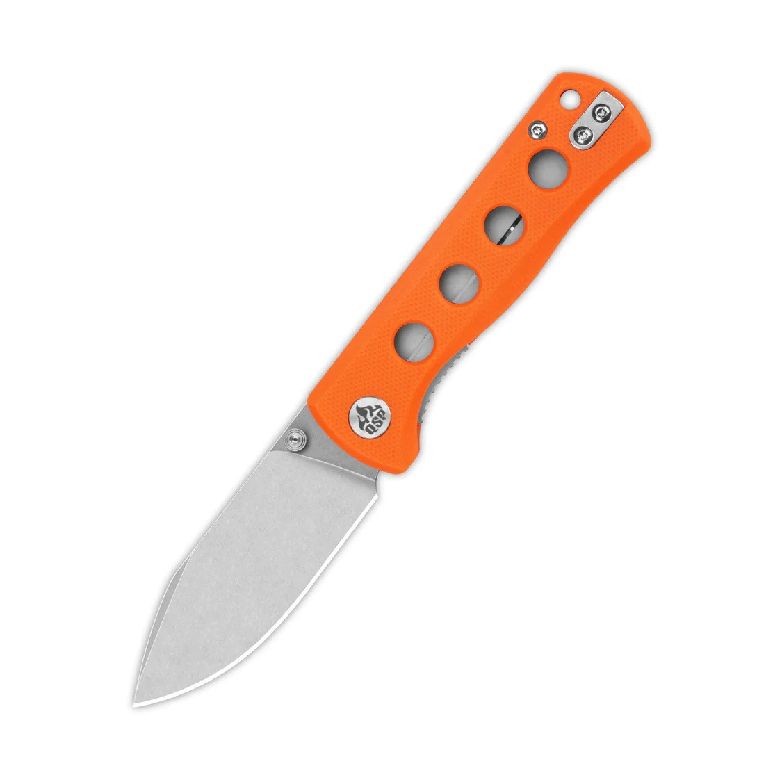 QSP Canary Folding Knife Orange G10 Handle 14C28N Plain Edge QS150-B1