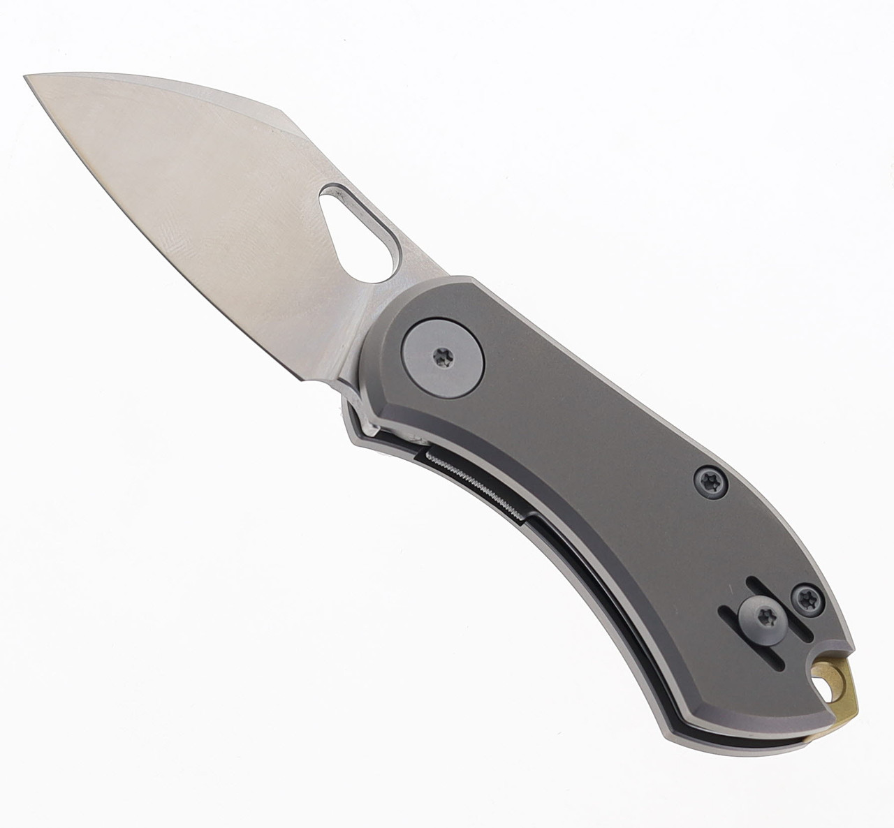 Giant Mouse Knives ACE Nibbler Folding Knife Gray Titanium Handle