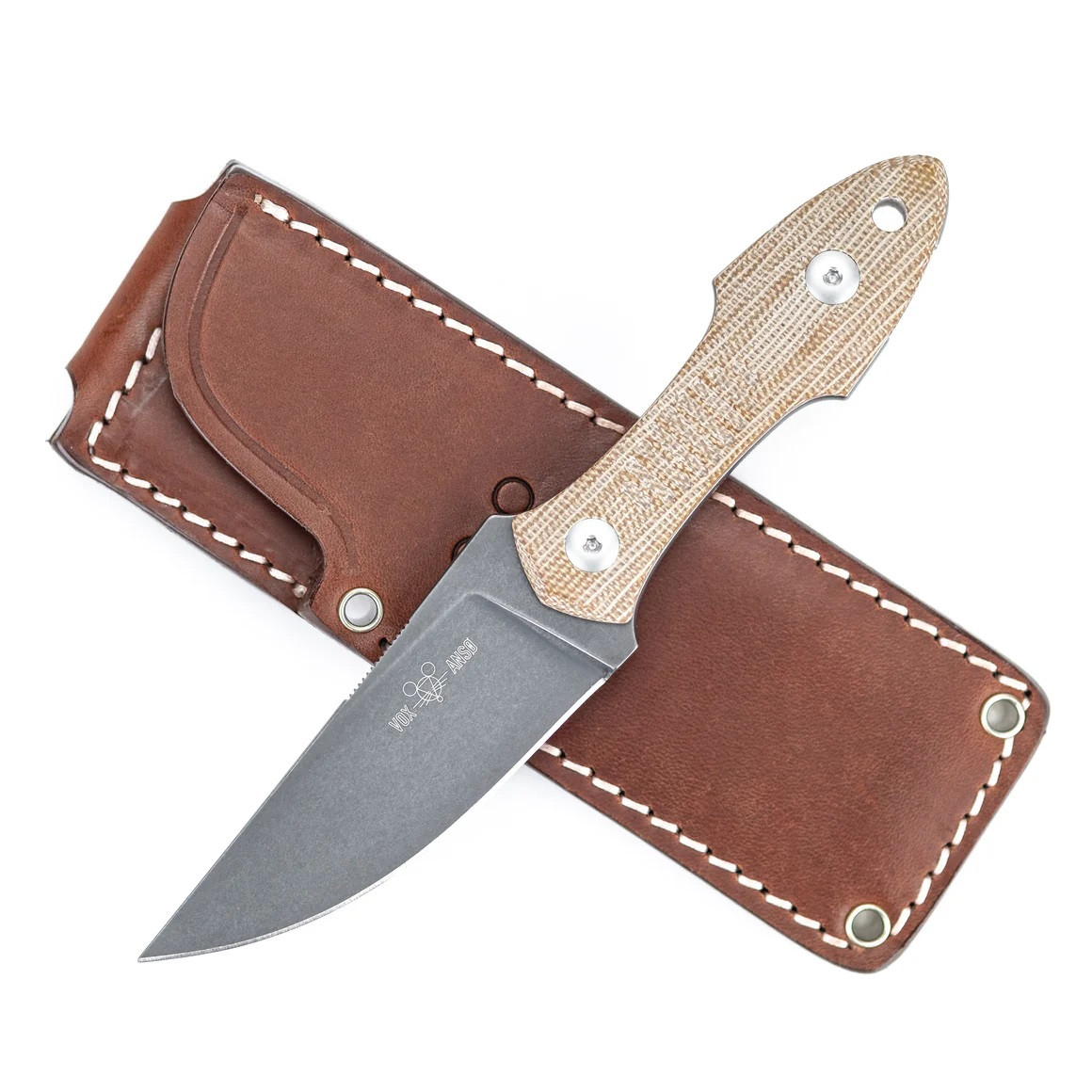 マウス Giant Mouse Knives GMF3-P Fixed Blade Knife Natural Canvas Micarta