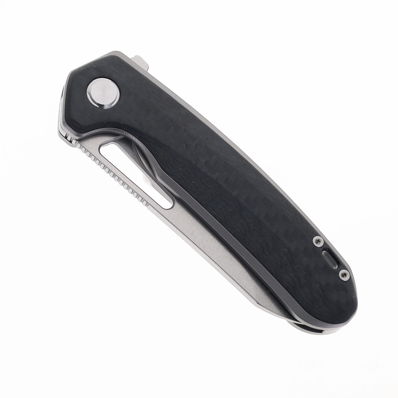 Two Sun Folding Knife Titanium/Carbon Fiber Handle M390 Plain Edge