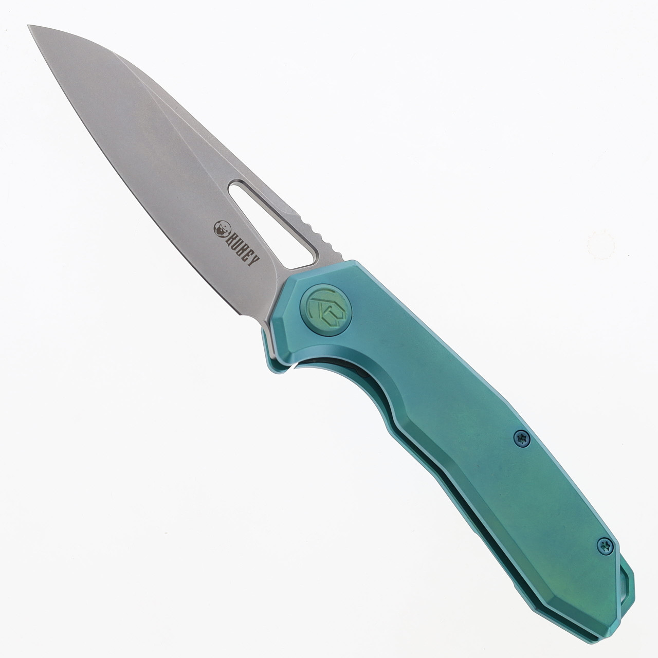 Kubey Vagrant Pocket Knife Green Titanium Handle CPM-S35VN Blade KB284C