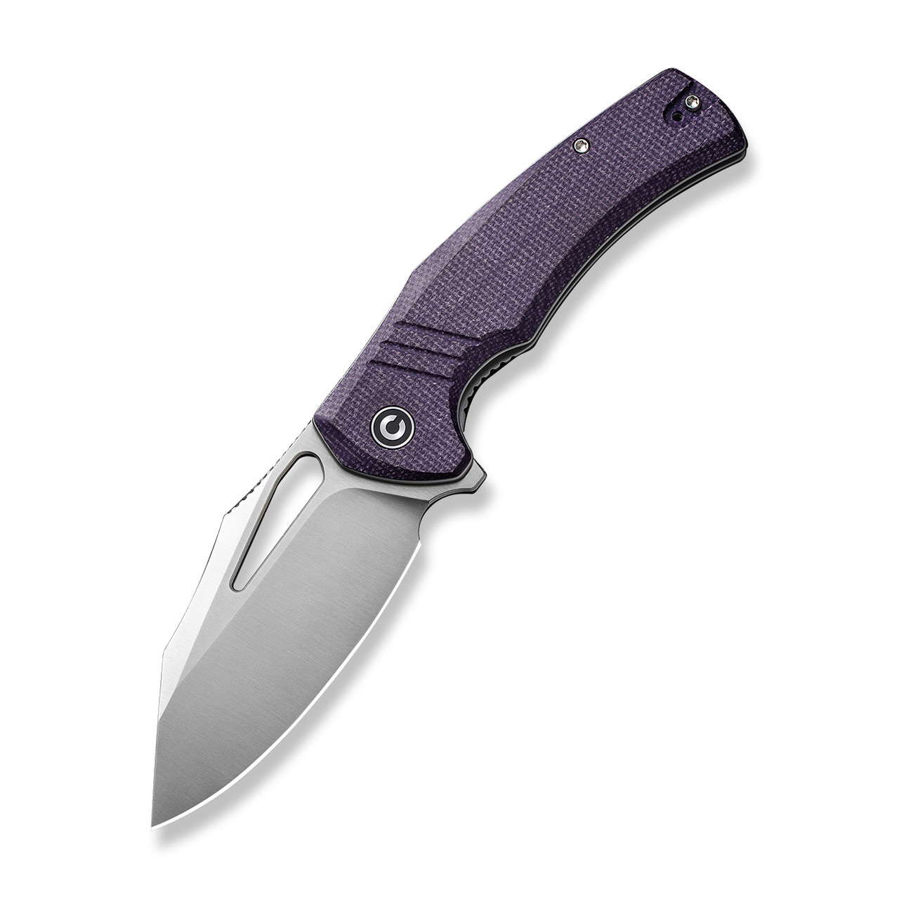 Civivi BullTusk Folding Knife Purple Canvas Micarta Handle 14C28N