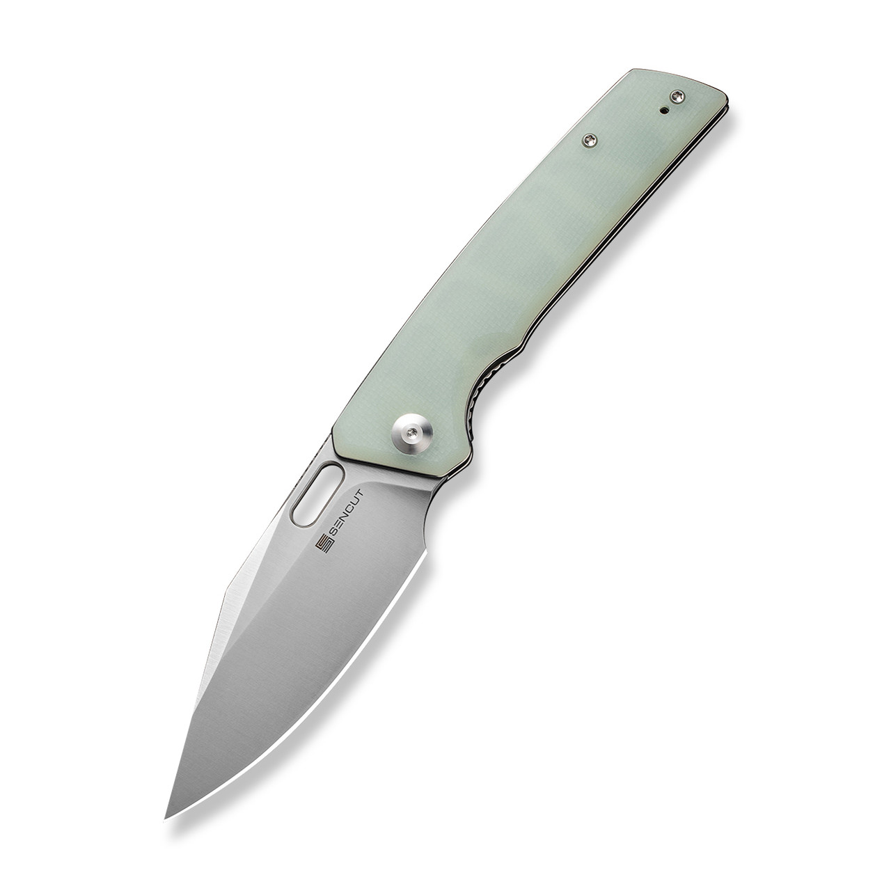 a Sencut GlideStrike Folding Knife Coarse Natural G10 Handle