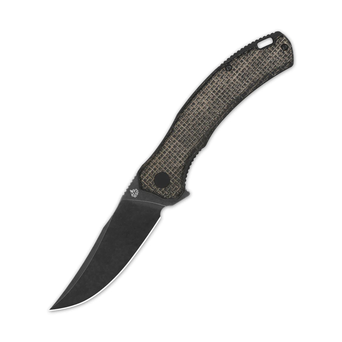 ポケット QSP Walrus Liner Lock Folding Knife Dark Brown Rough Micarta