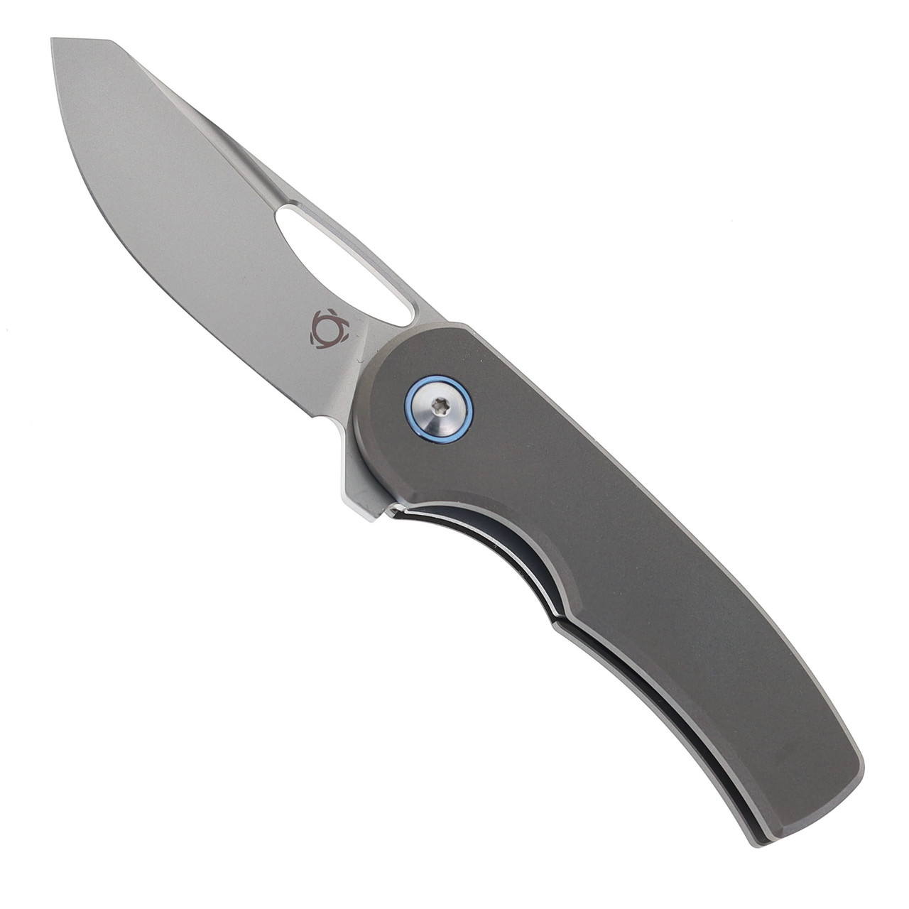 SixLeaf Folding Knife Sand Gray Sandwashed Titanium Handle S35VN