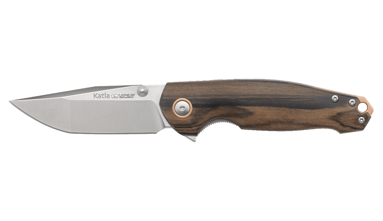 Viper Katla ZI Folding Knife Zircote Wood Handle M390 Plain Edge