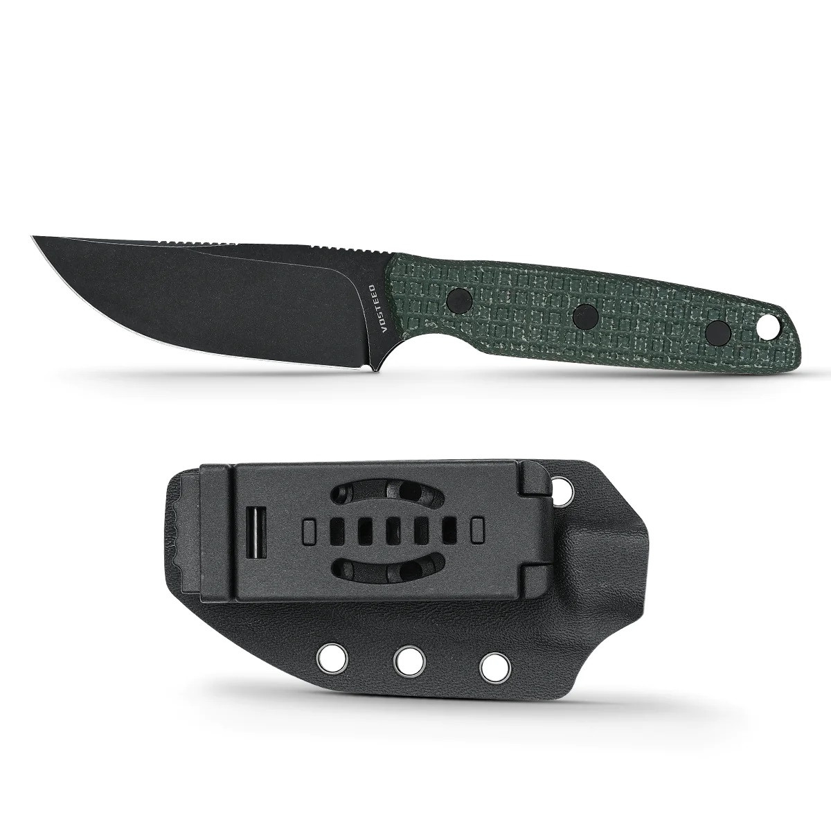 ピグレット Vosteed Mink Fixed Blade Knife Green Micarta Handle Nitro-V Clip