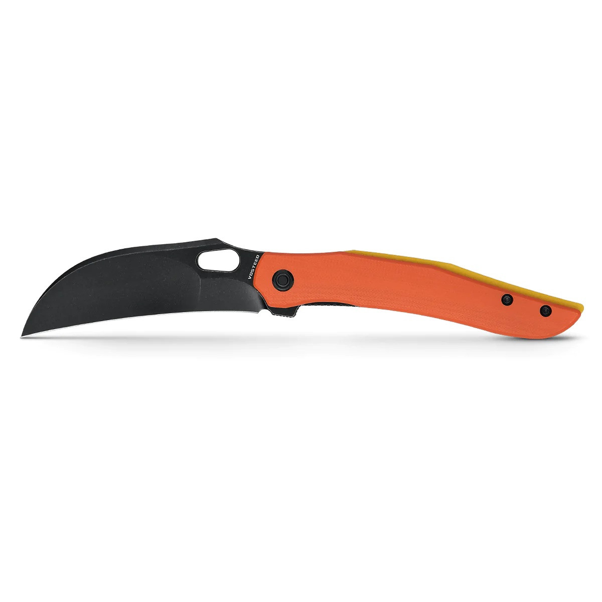 Vosteed Griffin Folding Knife Orange G10 Handle 14C28N Hawkbill