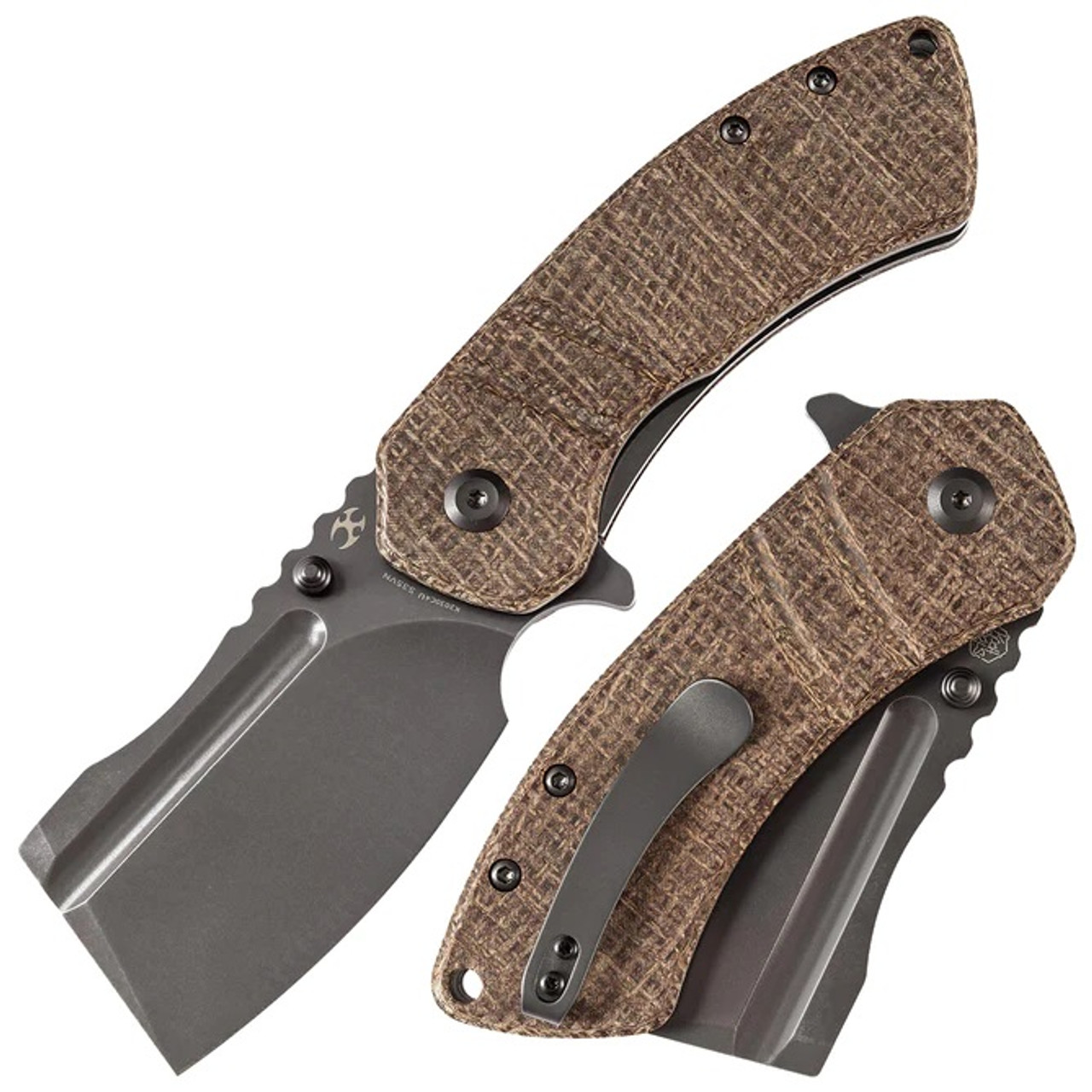 Kansept M Korvid Folding Knife Brown Micarta Handle S35VN