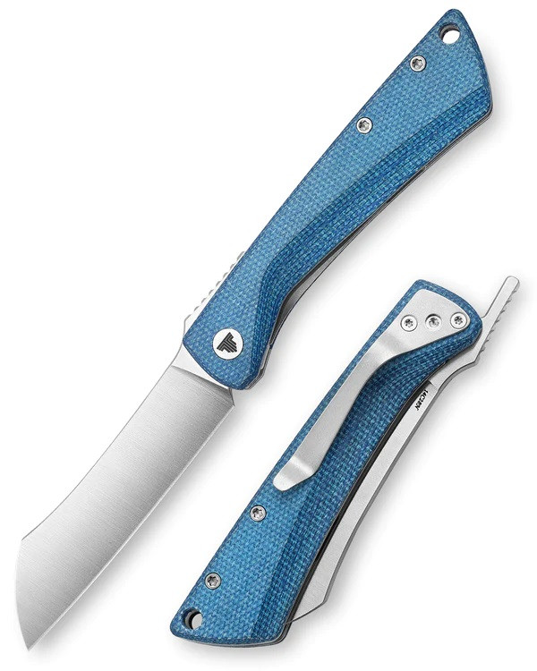 Trivisa Norma-04L Folding Knife Blue Micarta Handle 14C28N Plain