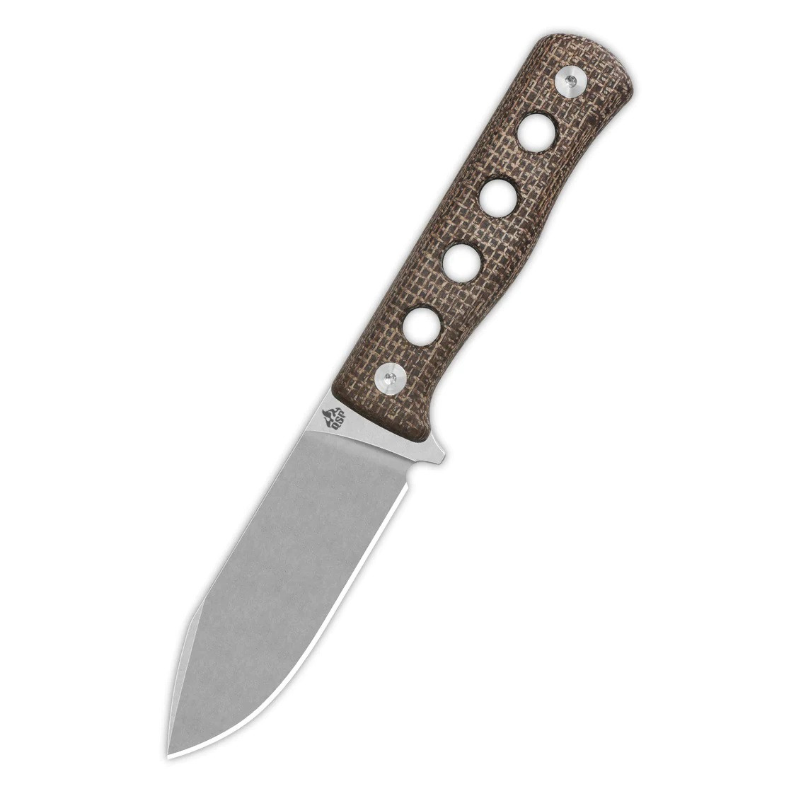 QSP Canary Fixed Blade Knife Brown Micarta Handle Cr8Mo2VSi Plain
