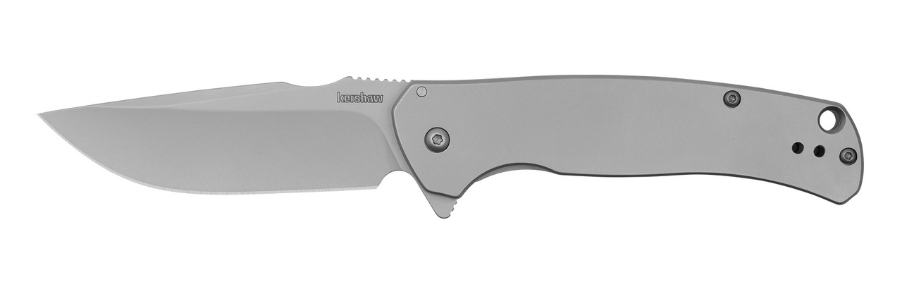Kershaw Scour Folding Knife Silver Stainless Steel Handle 8Cr13MoV