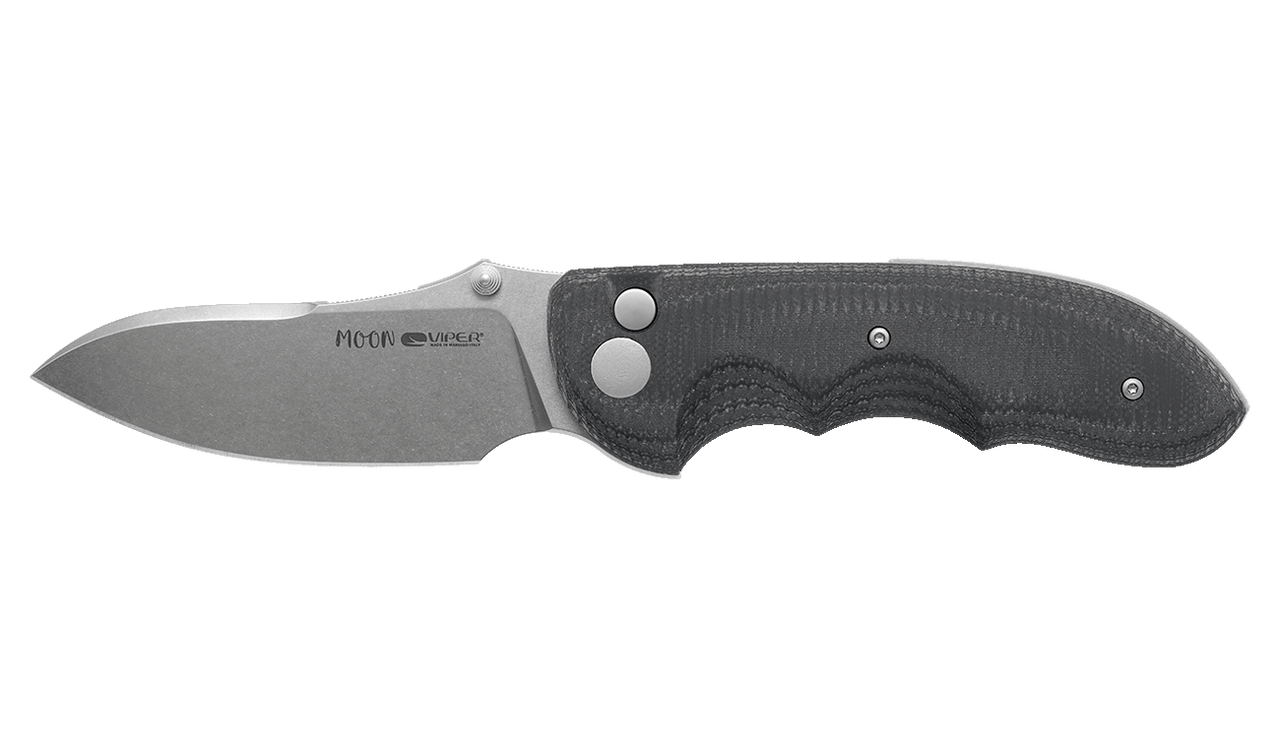 Viper Moon GG Folding Knife Black SureTouch Handle Magnacut Plain Edge