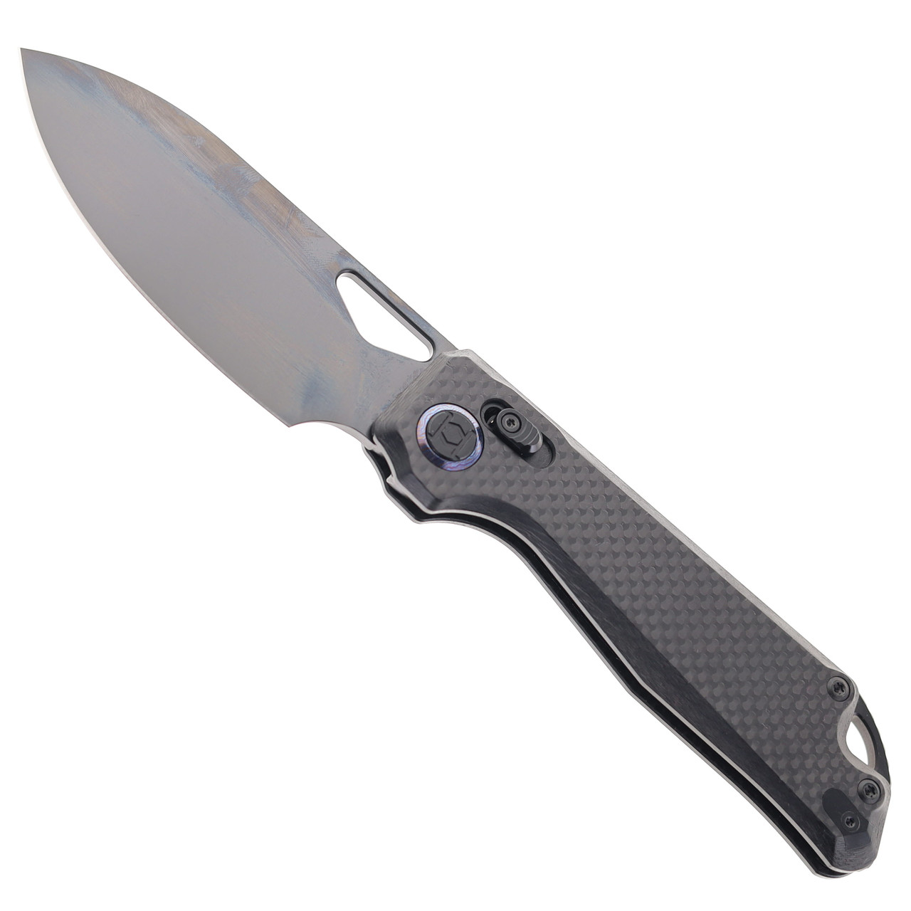fuwafuwa② Kunwu Pulsar XL Folding Knife Black Carbon Fiber Handle Elmax