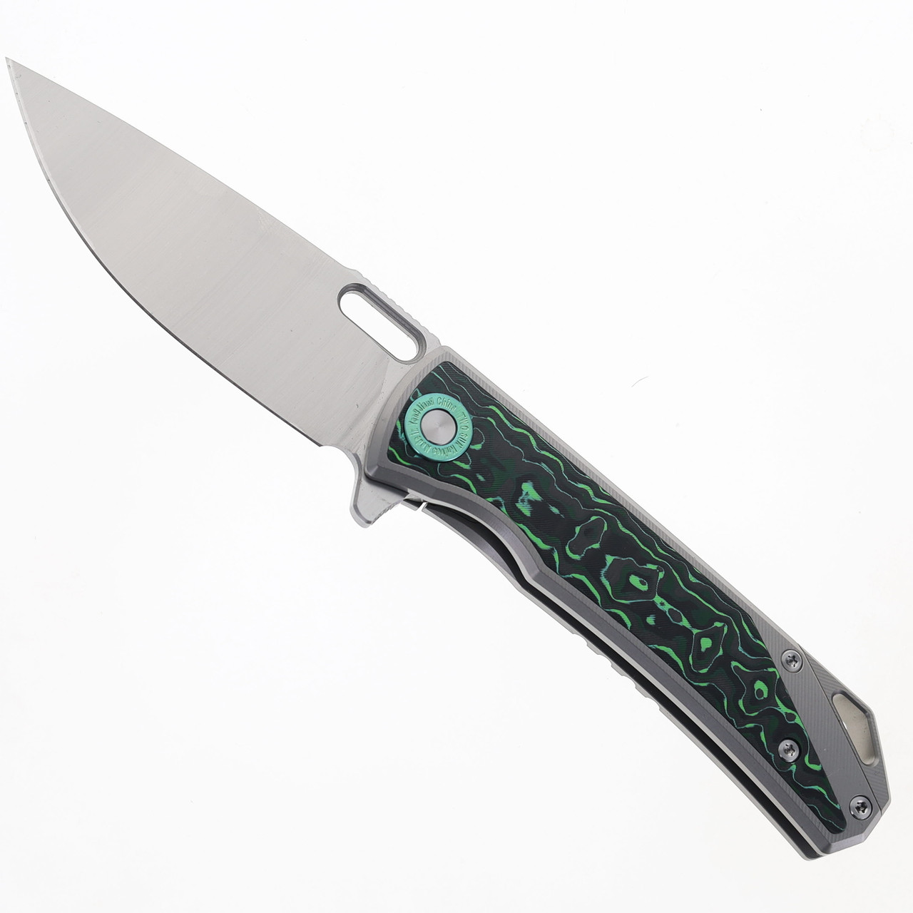 TwoSun Folding Knife Titanium Handle with Carbon Fiber Inlay M390