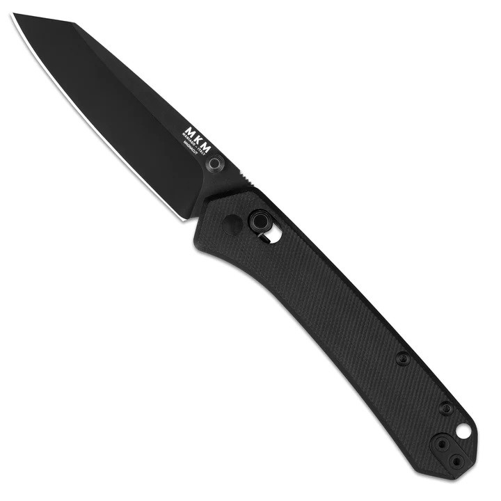 MKM Yipper Folding Knife Black G10 Handle Magnacut Plain Black