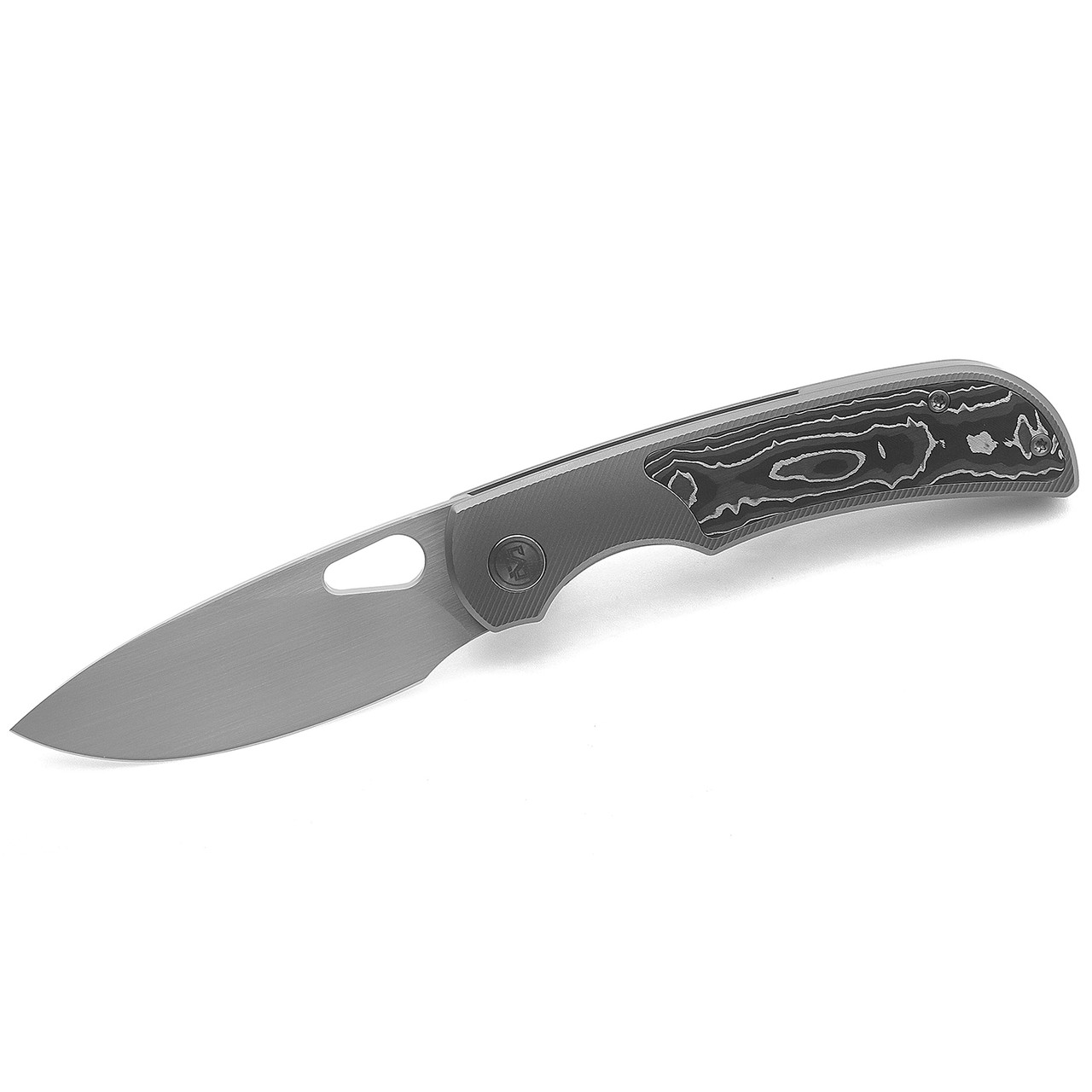 Miguron Moyarl Folding Knife Titanium/Silver Carbon Fiber Handle