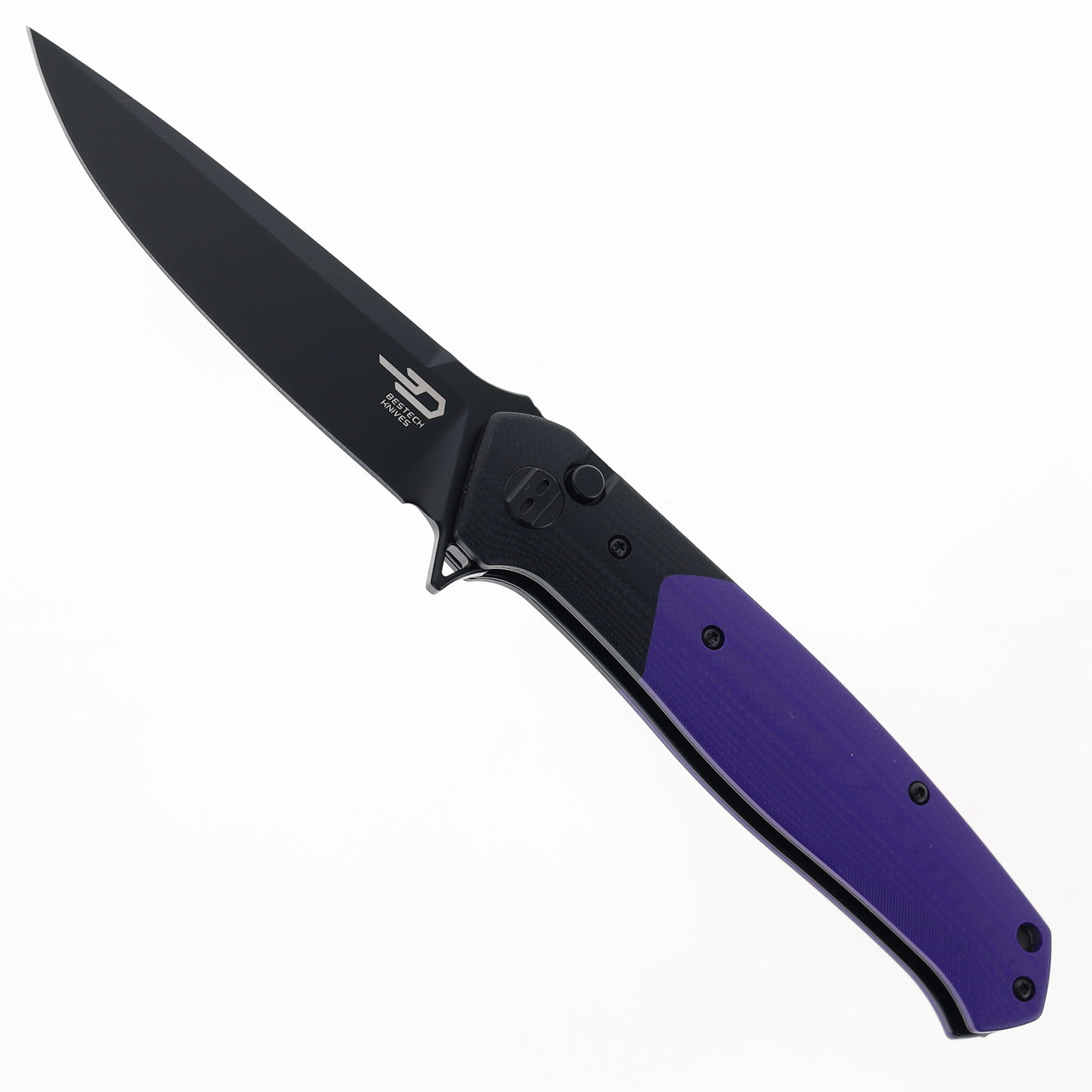 Bestech Swordfish Folding Knife Black/Purple G10 Handle 14C28N