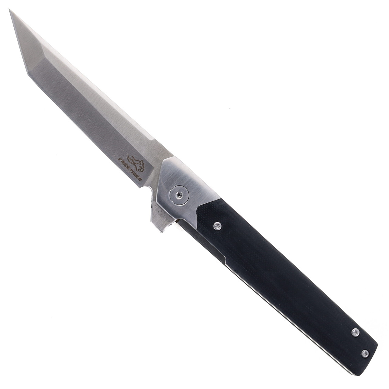 FREE TIGER FOLDING KNIFE BLACK G10 HANDLE D2 TANTO PLAIN EDGE 922-BK