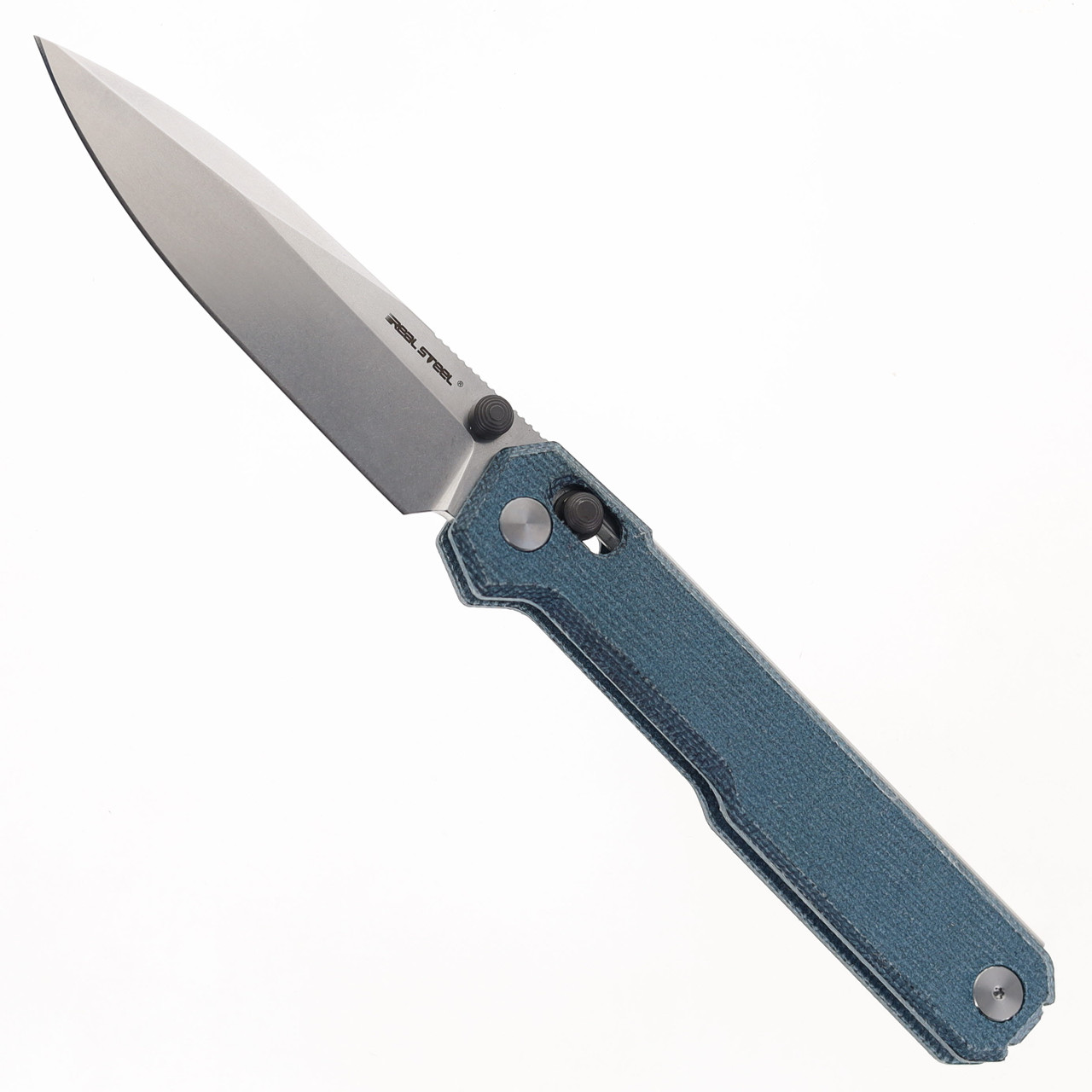 イズ Real Steel Perix Folding Knife Denim Micarta Handle Nitro-V Drop