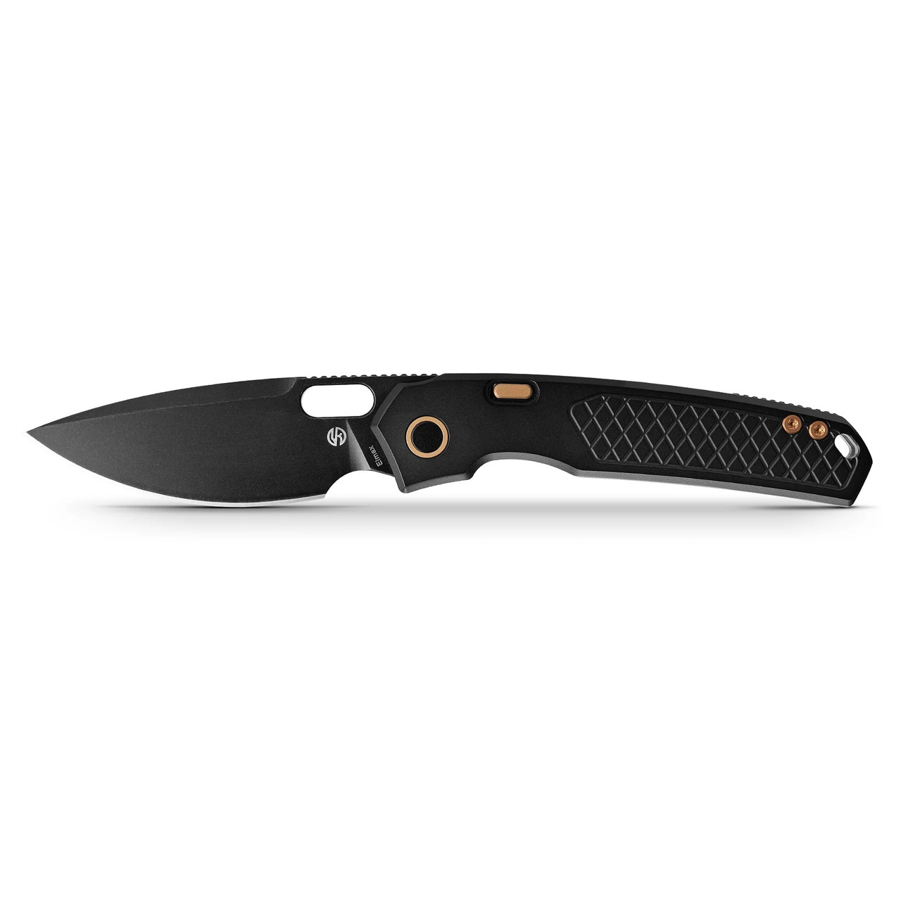 Vosteed Psyop Folding Knife Black Titanium Handle Elmax Drop Point