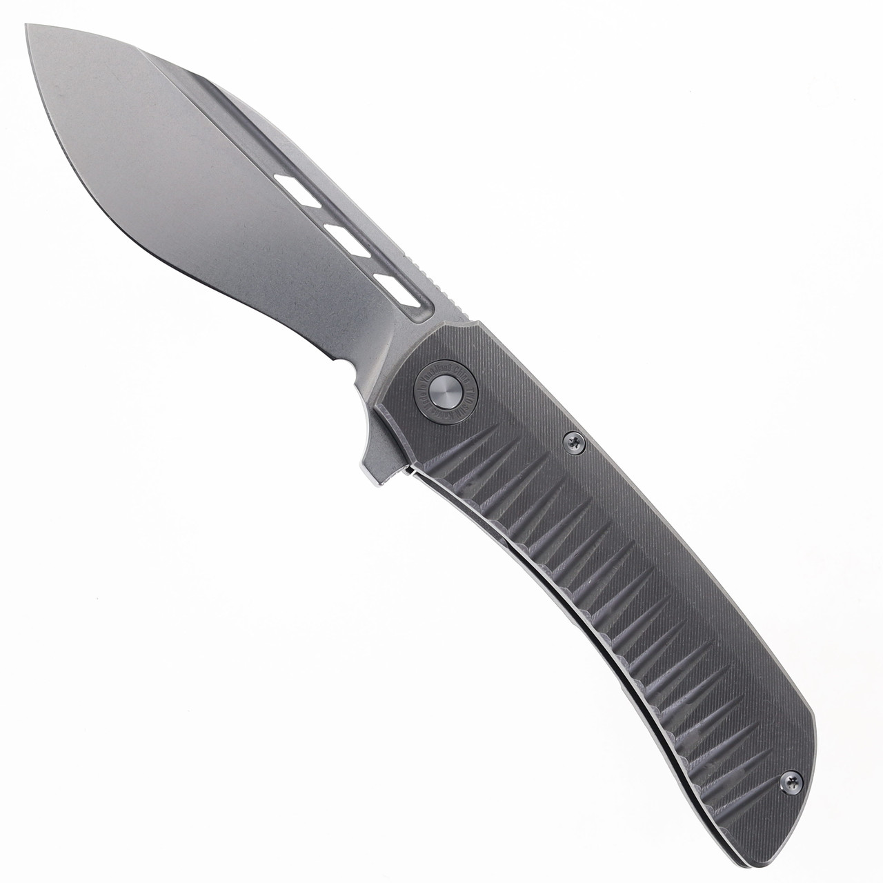 新品マイクロキャレットR型BONIMED 451ー005ー40Stainless Two Sun Folding Knife Gray Titanium Handle 14C28N Stonewashed